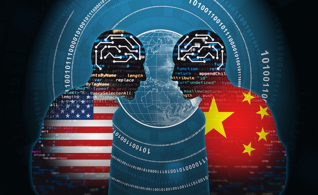 twohumanfigureincludingamericaandchinaflagarein